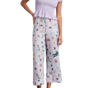 Hill House The Skylar Linen Beach Pant in Sea Creatures